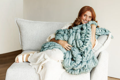 Luxury Faux Fur Blanket JulesRoche Velvety Soft Hugs Jade