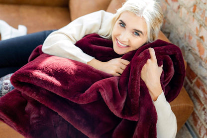 Cozy Blanket JulesRoche Ultra Plush | Lush Wine Minky