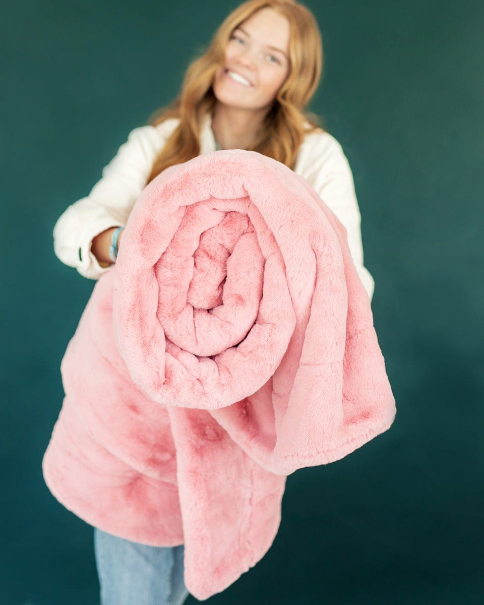 Cozy Pink Blanket JulesRoche Warm & Soft Polyester Throw