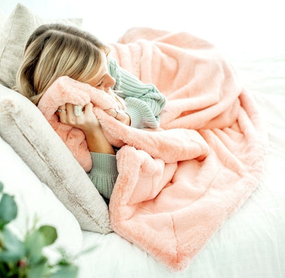 Soft Blanket JulesRoche Cozy Warm Luxury Lush Peachy