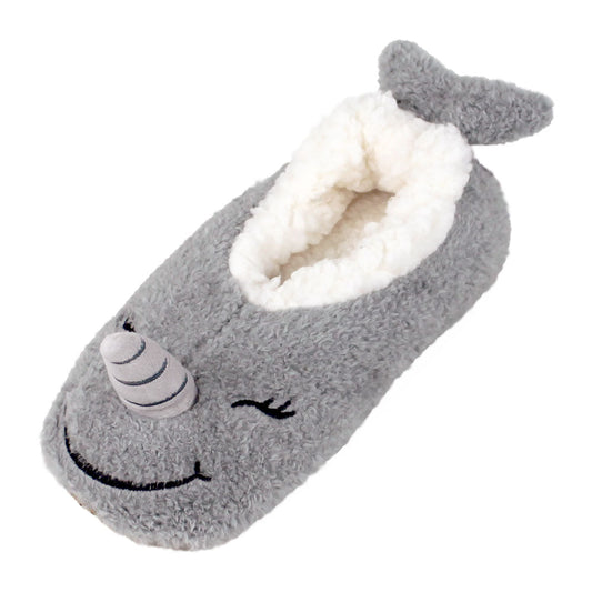 Novelty Slippers JulesRoche Plush Narwhals Non-Slip Women's