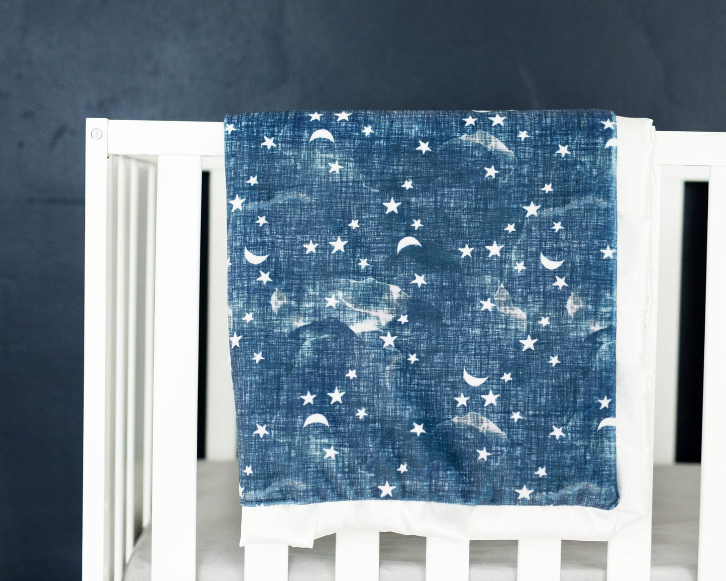 Minky Blanket JulesRoche Navy Stars and Moons Toddler Comfort