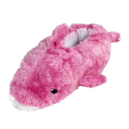 Novelty Animal Slippers JulesRoche Eye-Catching Pink Dolphin