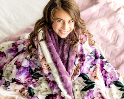 Soft Luxury Minky Blanket JulesRoche with Plush Purple Design