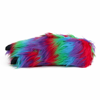 Funny Faux Fur Slippers JulesRoche Psychedelic Monster Design