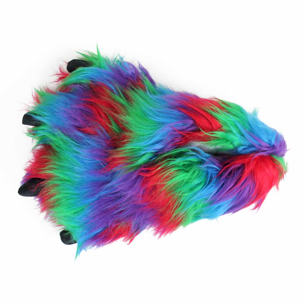 Funny Faux Fur Slippers JulesRoche Psychedelic Monster Design