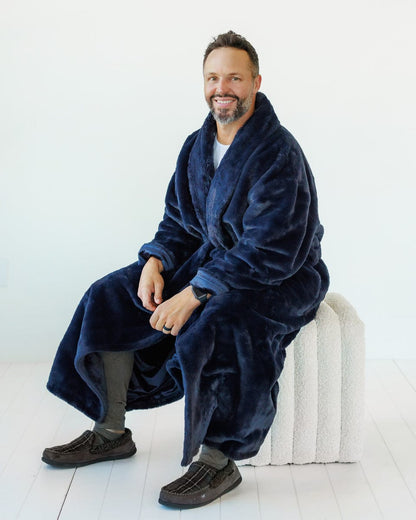 Bathrobe JulesRoche Micro-Plush Navy Unisex Luxury Comfort