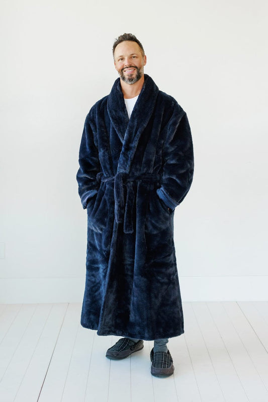 Bathrobe JulesRoche Micro-Plush Navy Unisex Luxury Comfort