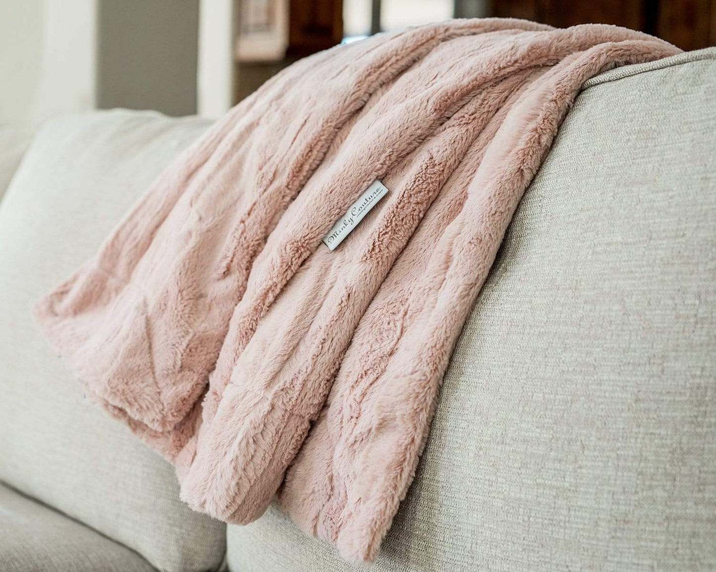 Minky Blanket JulesRoche Silky Soft Blush Pink Sorbet Style