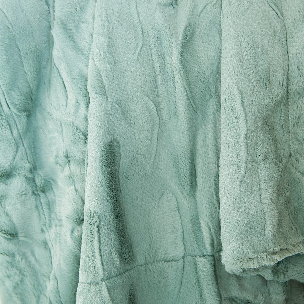 Sorbet Mist Minky Blanket JulesRoche Silky Green Blue Mid-weight