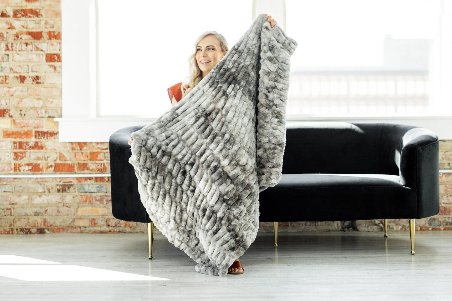 Grey Throw Minky Blanket JulesRoche Plush Comfort