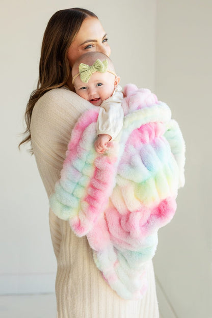 Cozy Blanket JulesRoche Tie-Dye Pastel Stretchy Soft