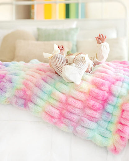 Cozy Blanket JulesRoche Tie-Dye Pastel Stretchy Soft