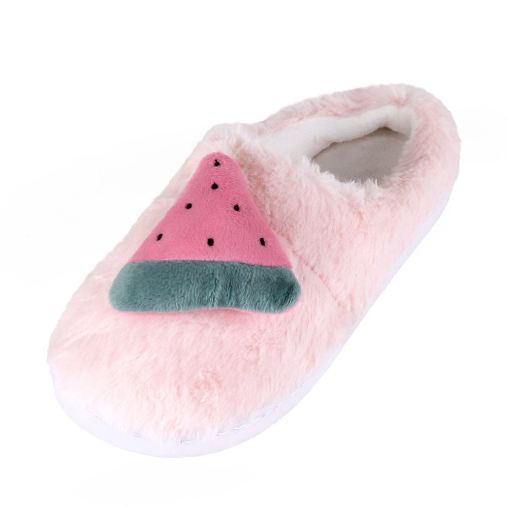 Women's Pink Plush Comfy Slippers with Non-Slip Soles - JulesRoche