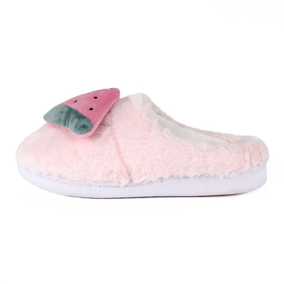 Women's Pink Plush Comfy Slippers with Non-Slip Soles - JulesRoche