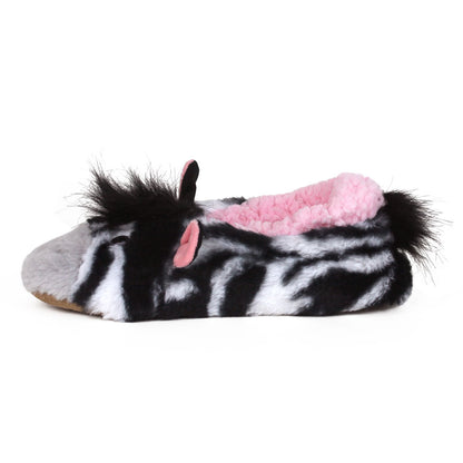 Animal Slippers JulesRoche Cozy Zebra Design Non Slip